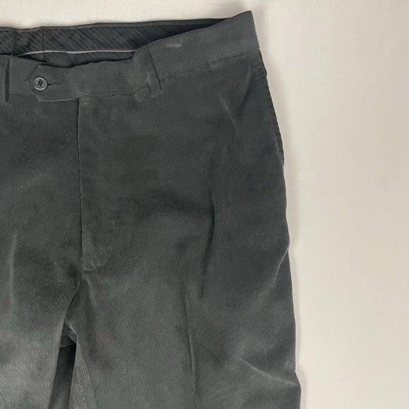 Vintage Cordovan & Grey Ltd. Corduroy Pants Men's 34x 32 Black Pleated Front - Picture 3 of 12